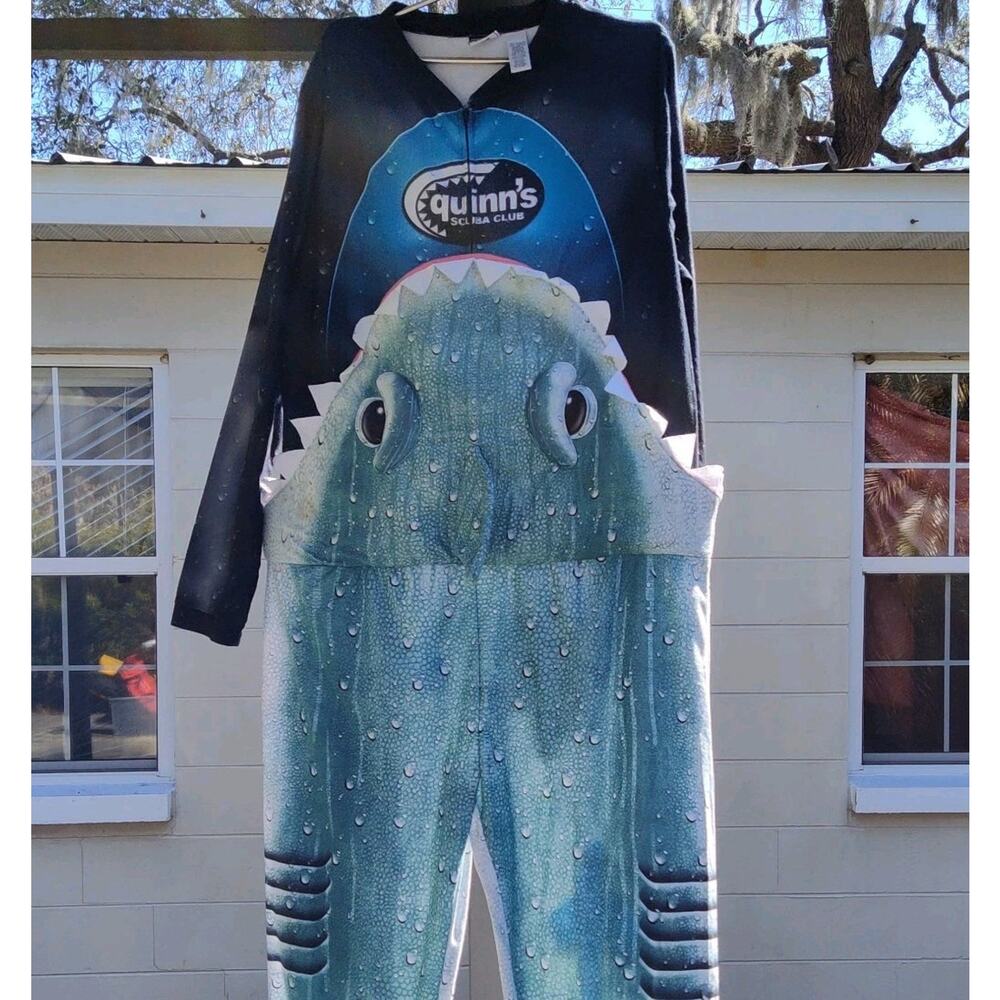 NWT Briefly Stated Shark Eating Diver Unionsuit Costume Mens XL